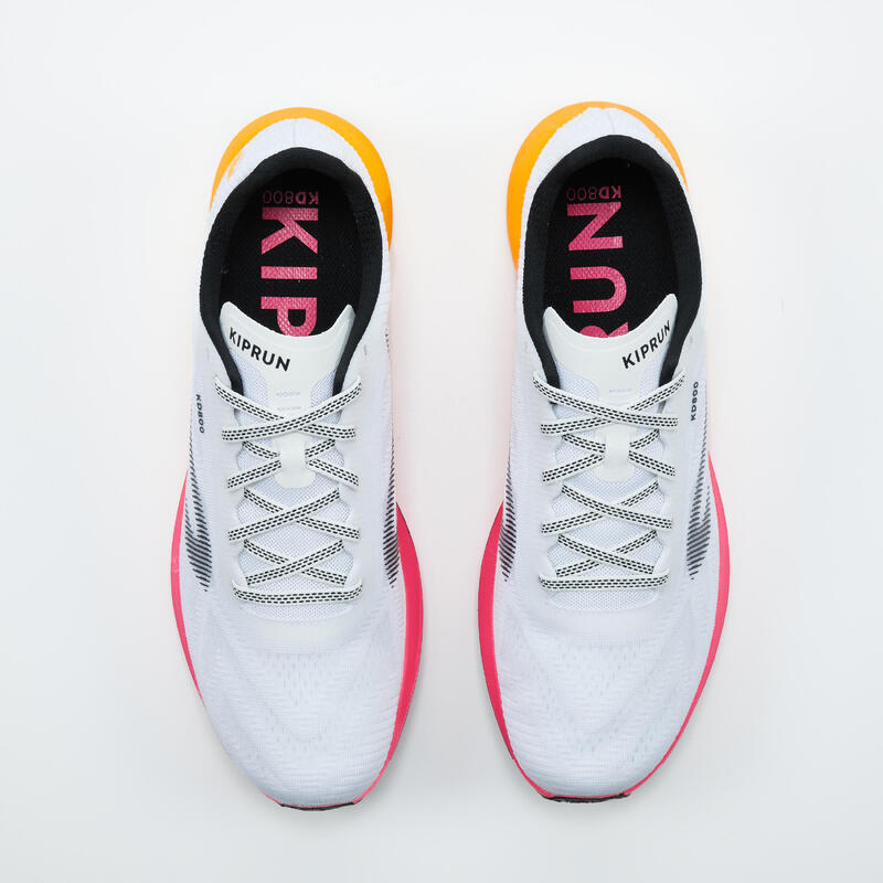 Calçado de Corrida Homem KD800 Branco/Laranja/Rosa