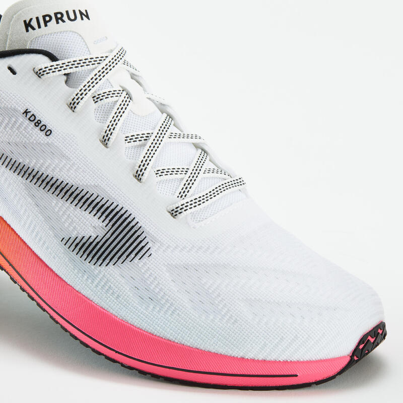 Zapatillas running Hombre - KIPRUN KD800 blanco naranja rosa