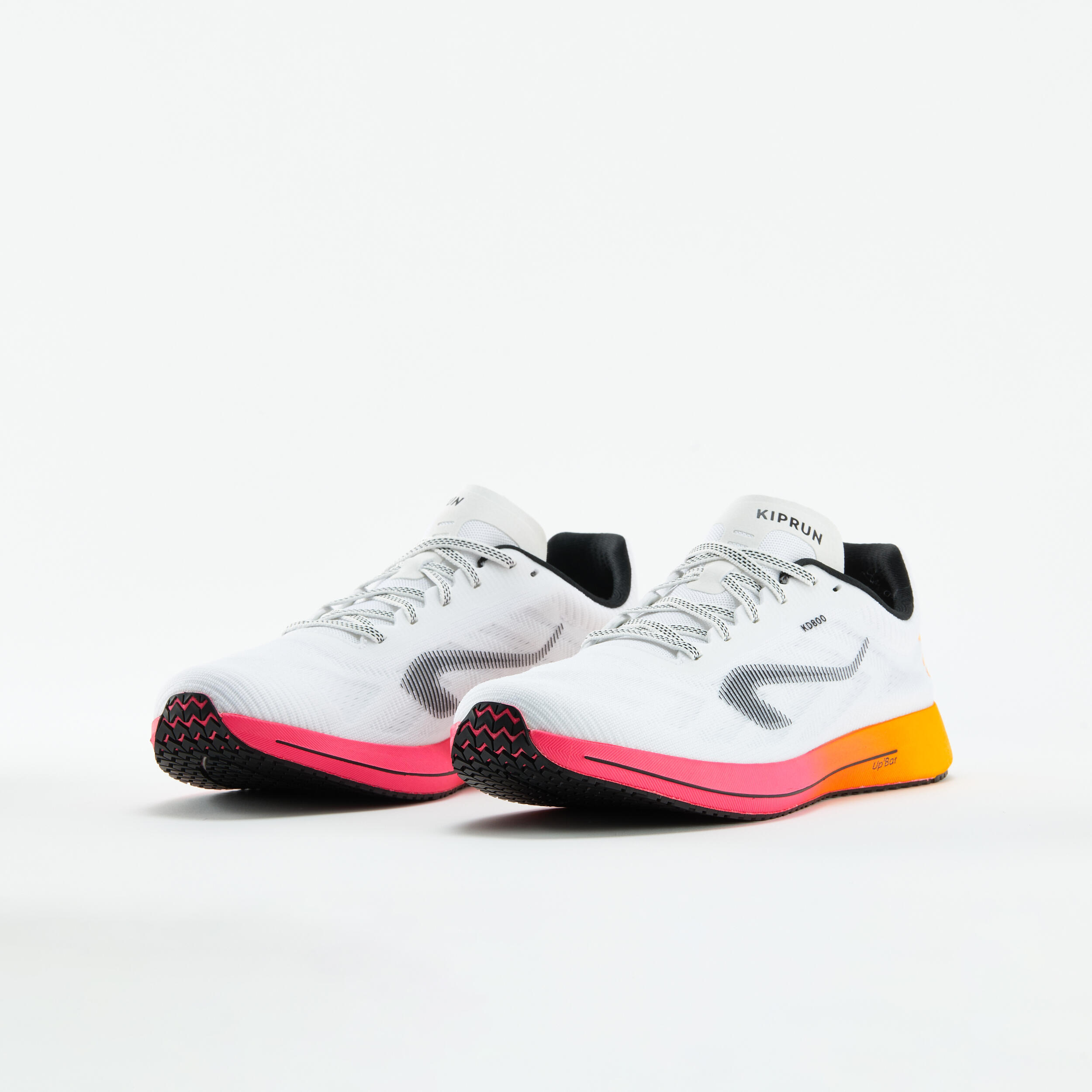 Hardloopschoenen voor heren KD800 wit oranje roze 2/8
