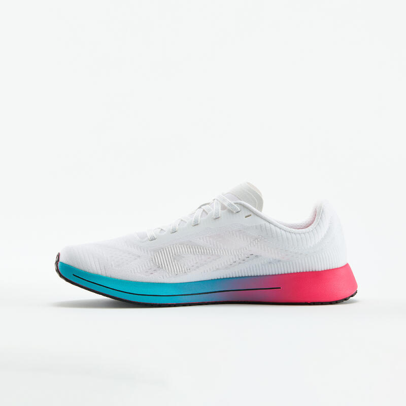 Calçado de Corrida Mulher KD800 Branco/Rosa/Azul