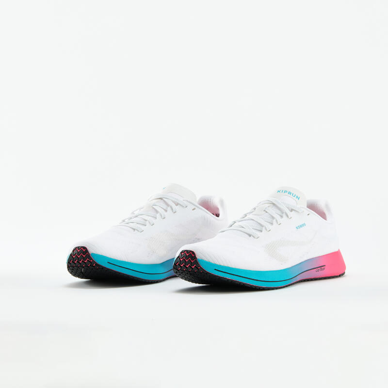 Scarpe running donna KIPRUN KD 800 bianco-rosa-azzurro