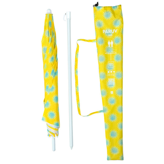 PARASOL DE PLAGE PARUV 160 UPF 50+ 2 PLACES IMPRIMÉ Decathlon