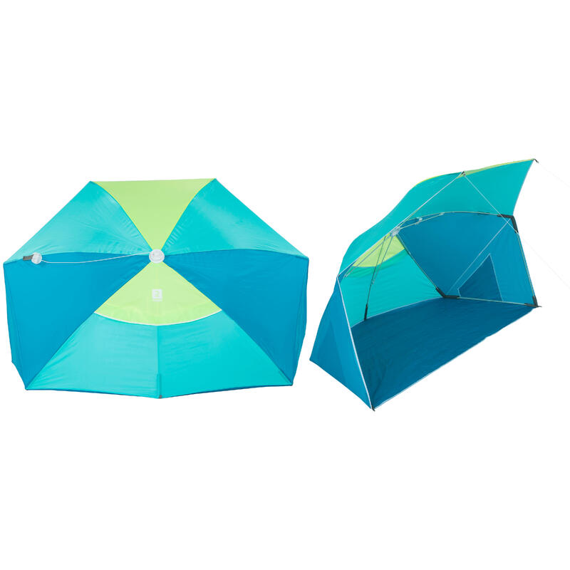 Strandmuschel UPF50+ Ecodesign 3 Plätze - Iwiko 180 blau/gelb
