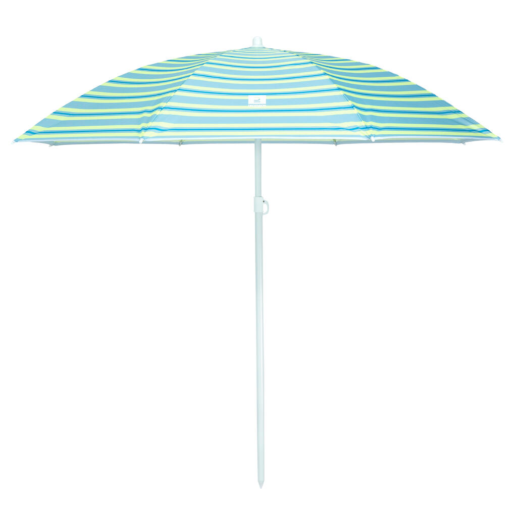 Strand-Sonnenschirm UV-Schutz 50+ - Paruv 160 für 2 Personen gestreift
