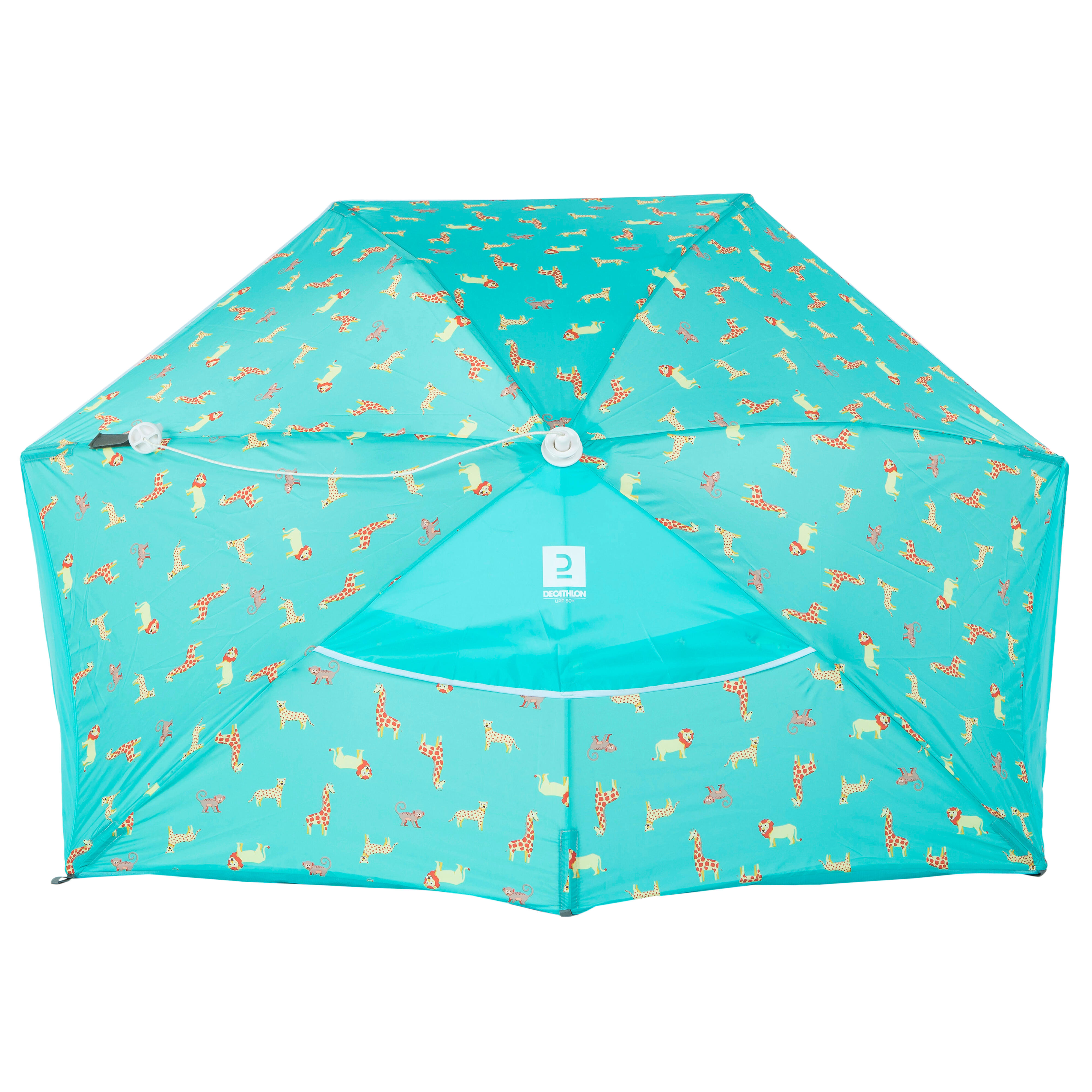 Baby compact beach tent UPF50+ 1.5 places - Iwiko 150 printed blue