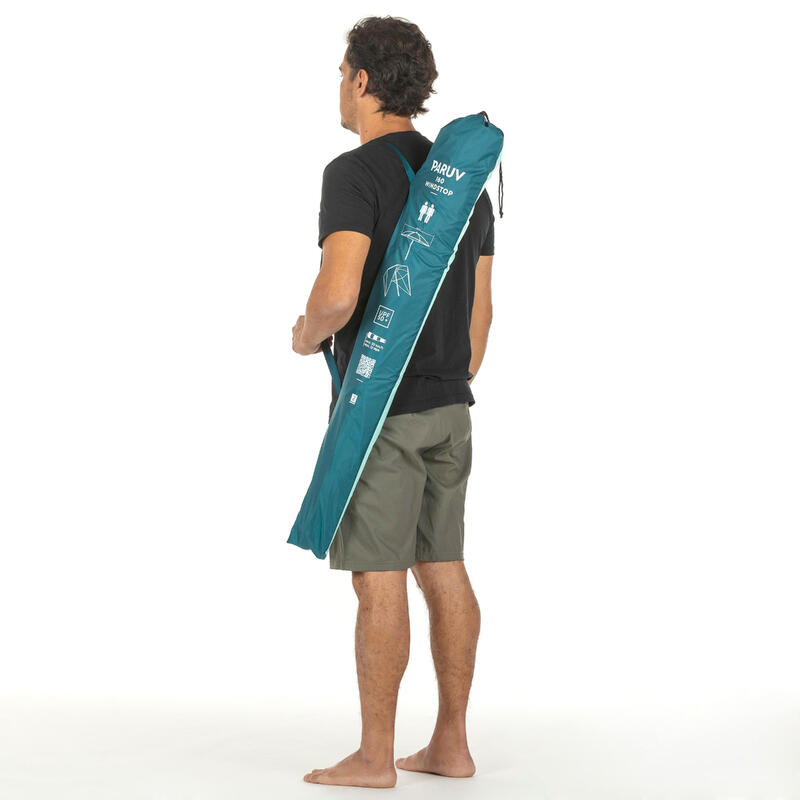 Parasol de plage 2 places UPF 50+ - Paruv windstop 160 jaune vert ...