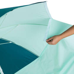 Beach Parasol 2-Person UPF50+ PARUV Windstop - Turquoise Yellow Dark Green