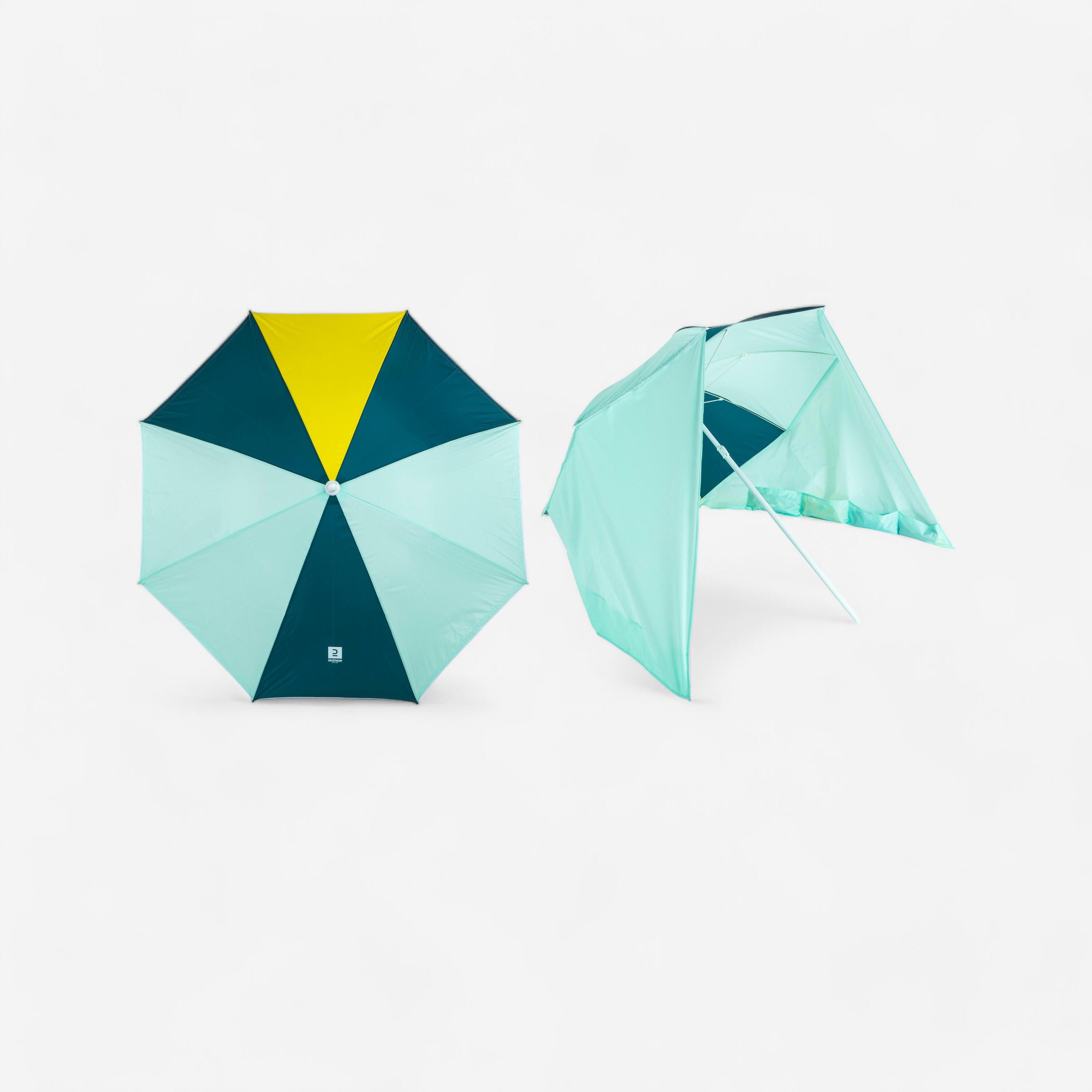 Parasol 2 Person UPF50+ PARUV Windstop - Turquoise Yellow Dark Green
