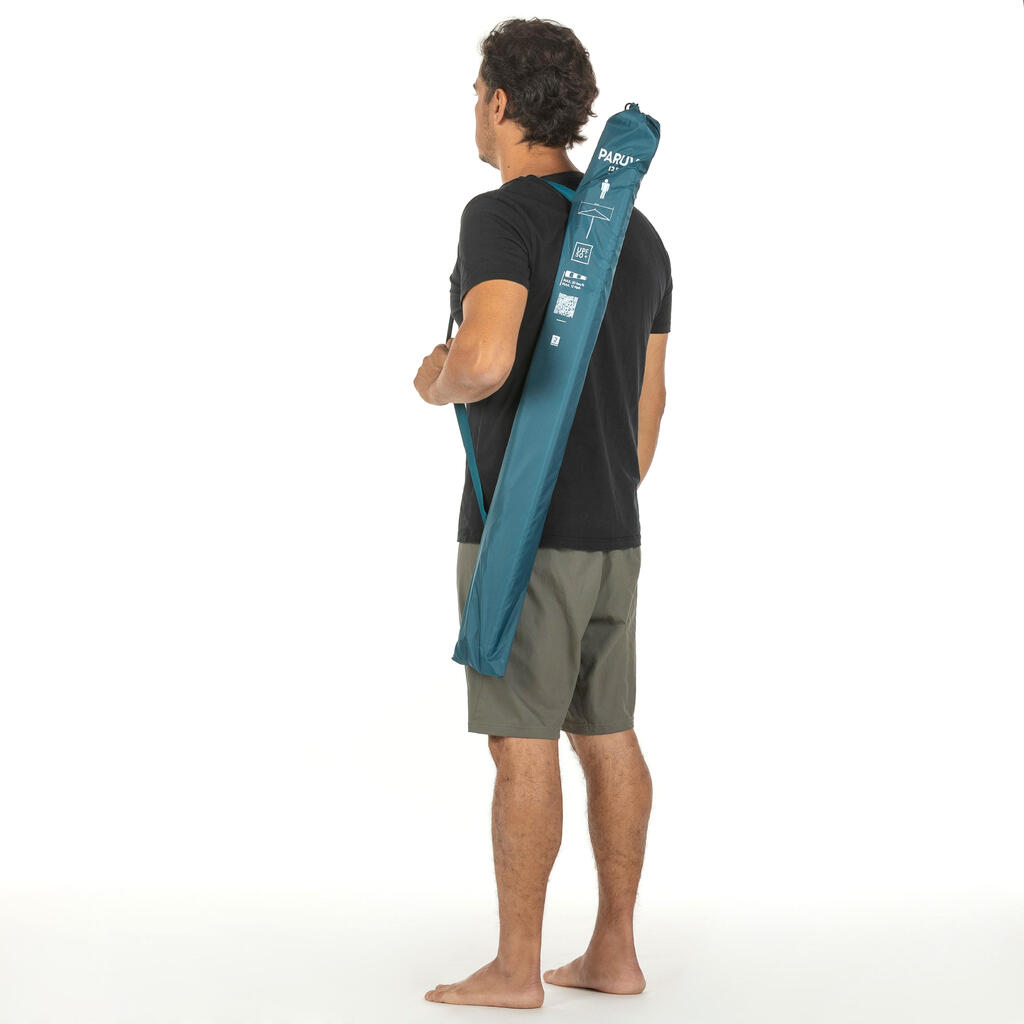 SQUARE BEACH PARASOL 1 PERSON UPF 50+ - PARUV 125 BLUE