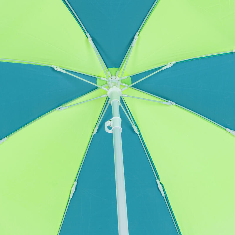 Parasol de plage compact 2 places UPF 50+ - bleu jaune