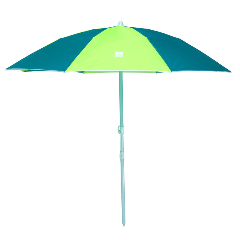 雙人用海灘遮陽傘 PARUV 160 COMPACT UPF 50+－藍色／黃色