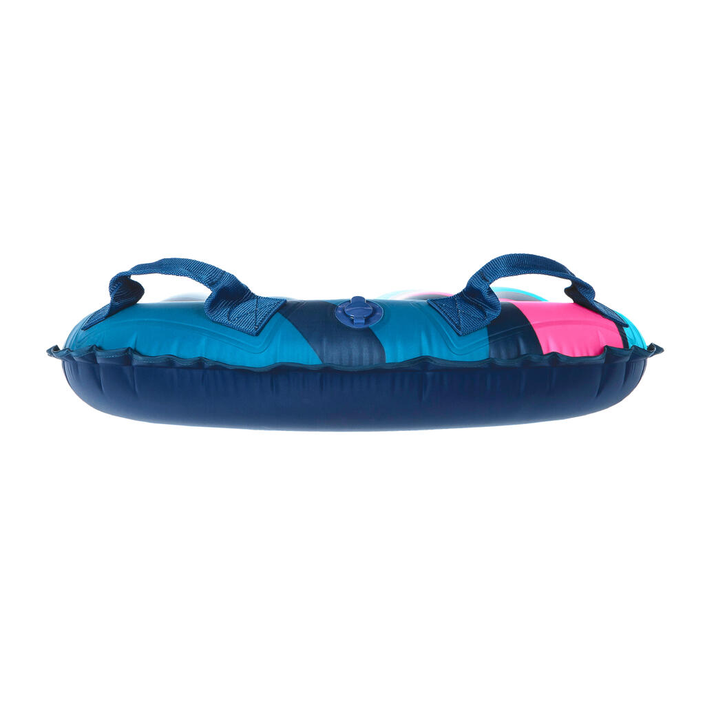 Maskirna modra in rožnata napihljiva bodyboard deska COMPACT (25-90 kg)