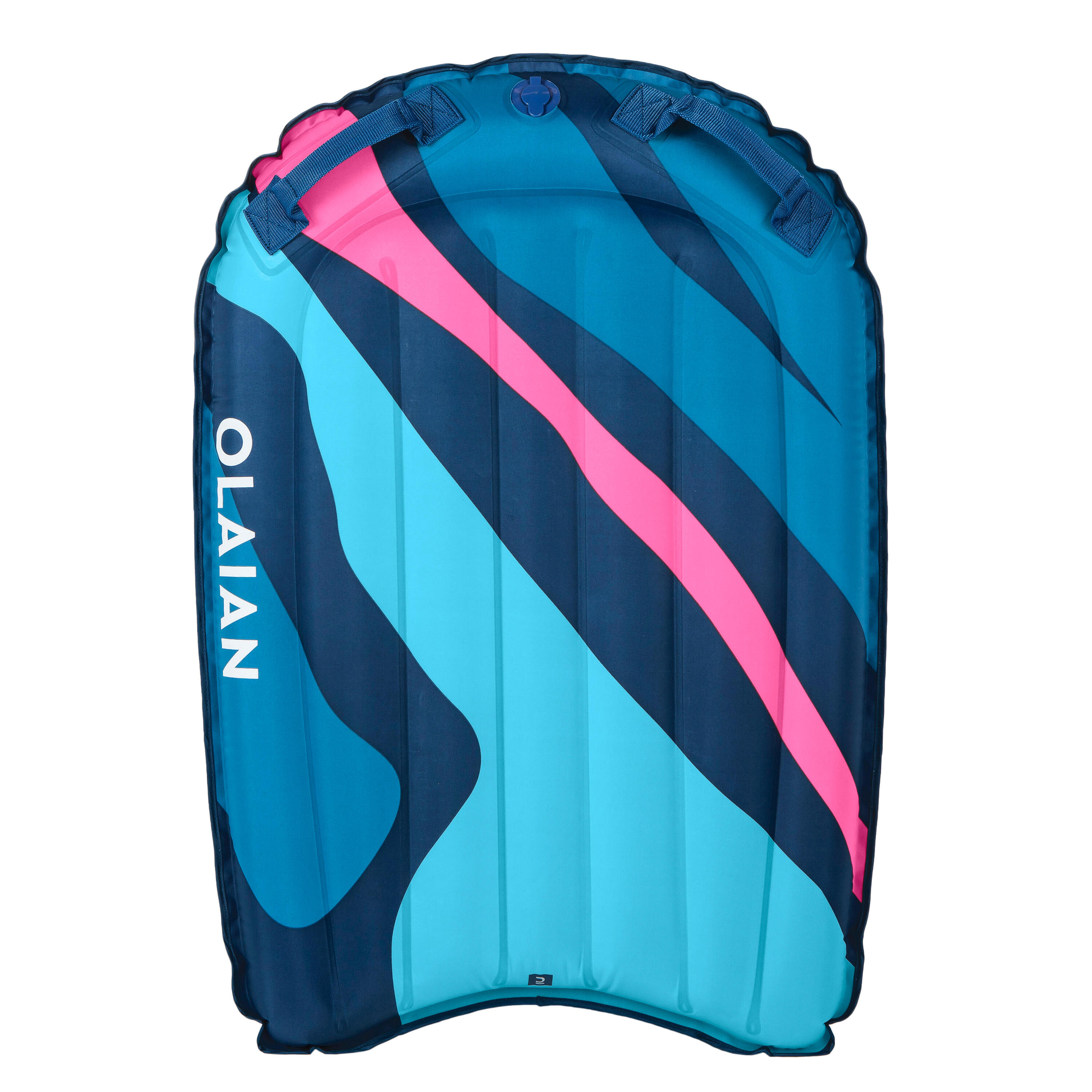 BEGINNER INFLATABLE BODYBOARD - COMPACT CAMO BLUE PINK (25-90 KG) 2/9