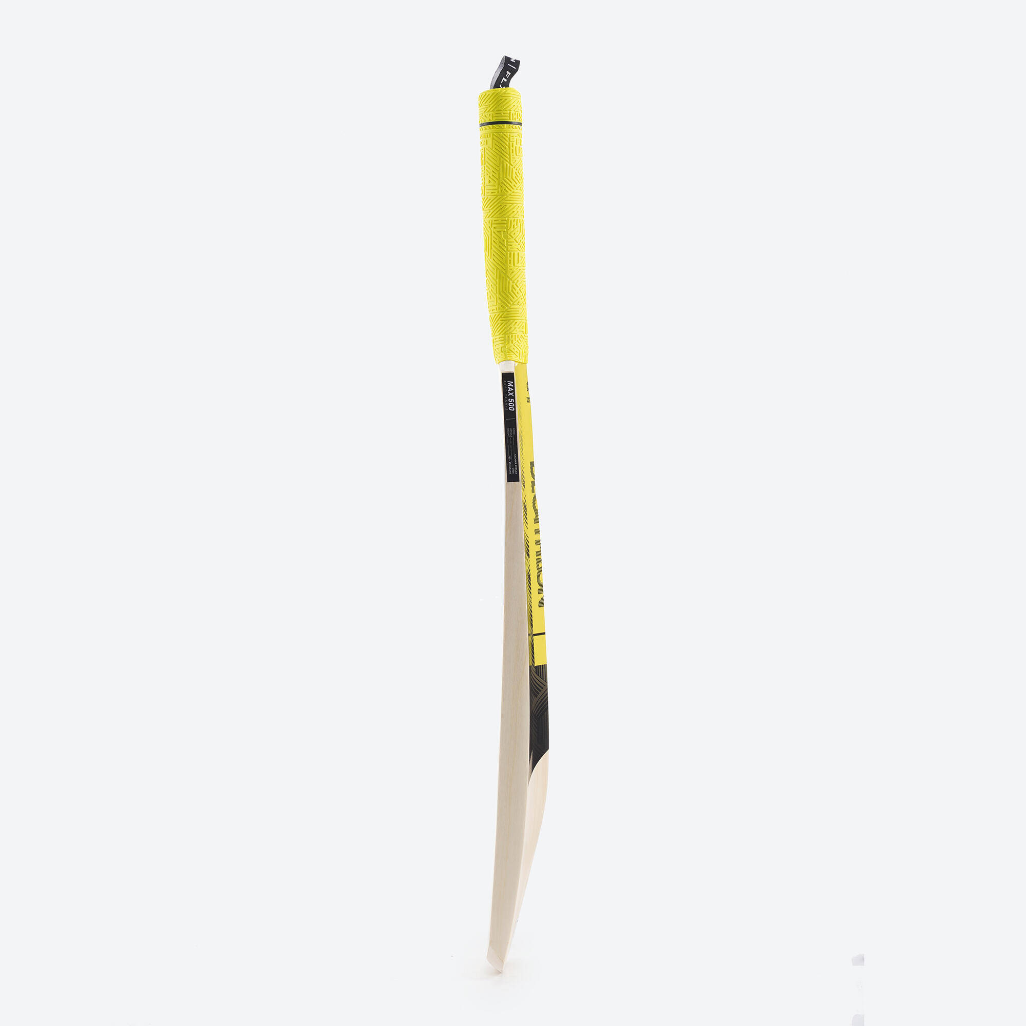 Kids Kashmir Poplar Wood Cricket Bat Size 5 Solid Drek Soft & Medium for Tennis Ball T500 Max - Lime & Green -  3