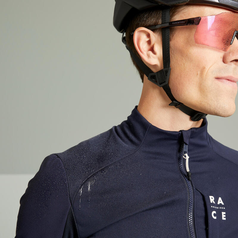 Veste hiver vtt manches longues fitté homme bleu nuit