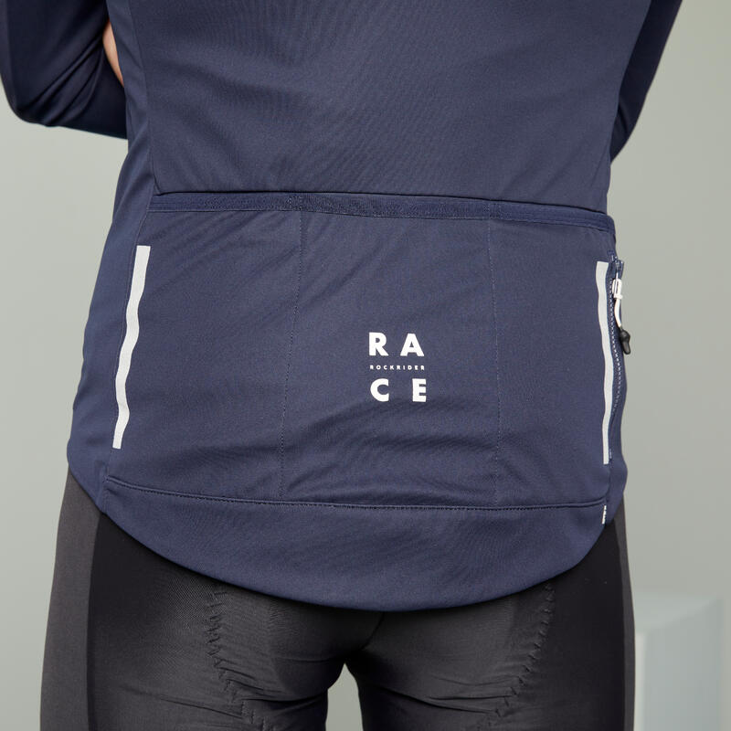 Mountain Bike LongSleeved Winter Jacket Midnight Blue ROCKRIDER