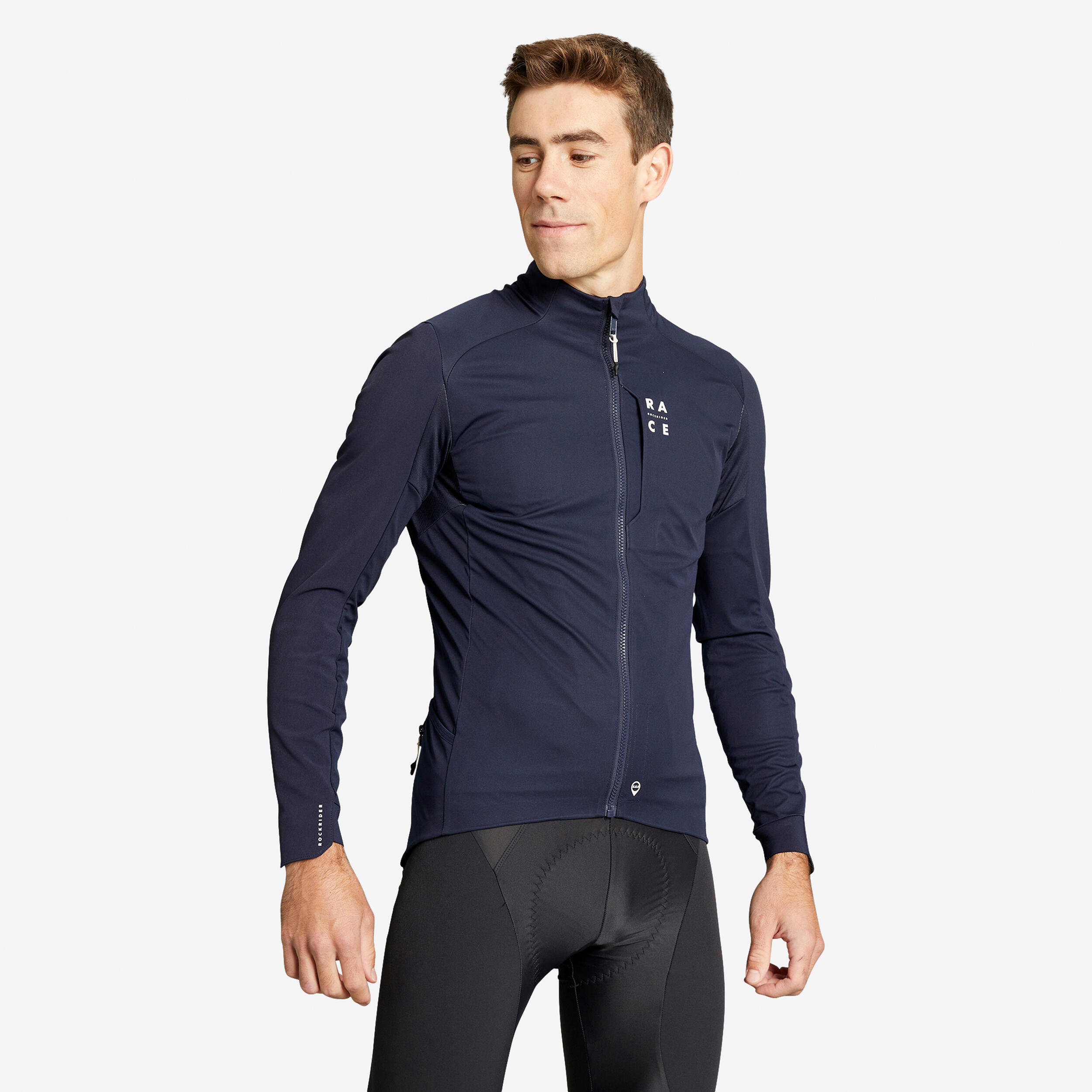 ROCKRIDER Mountain Bike Long-Sleeved Fitted Winter Jacket - Midnight Blue