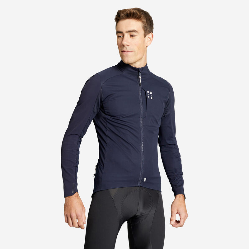 Veste hiver vtt manches longues fitté homme bleu nuit