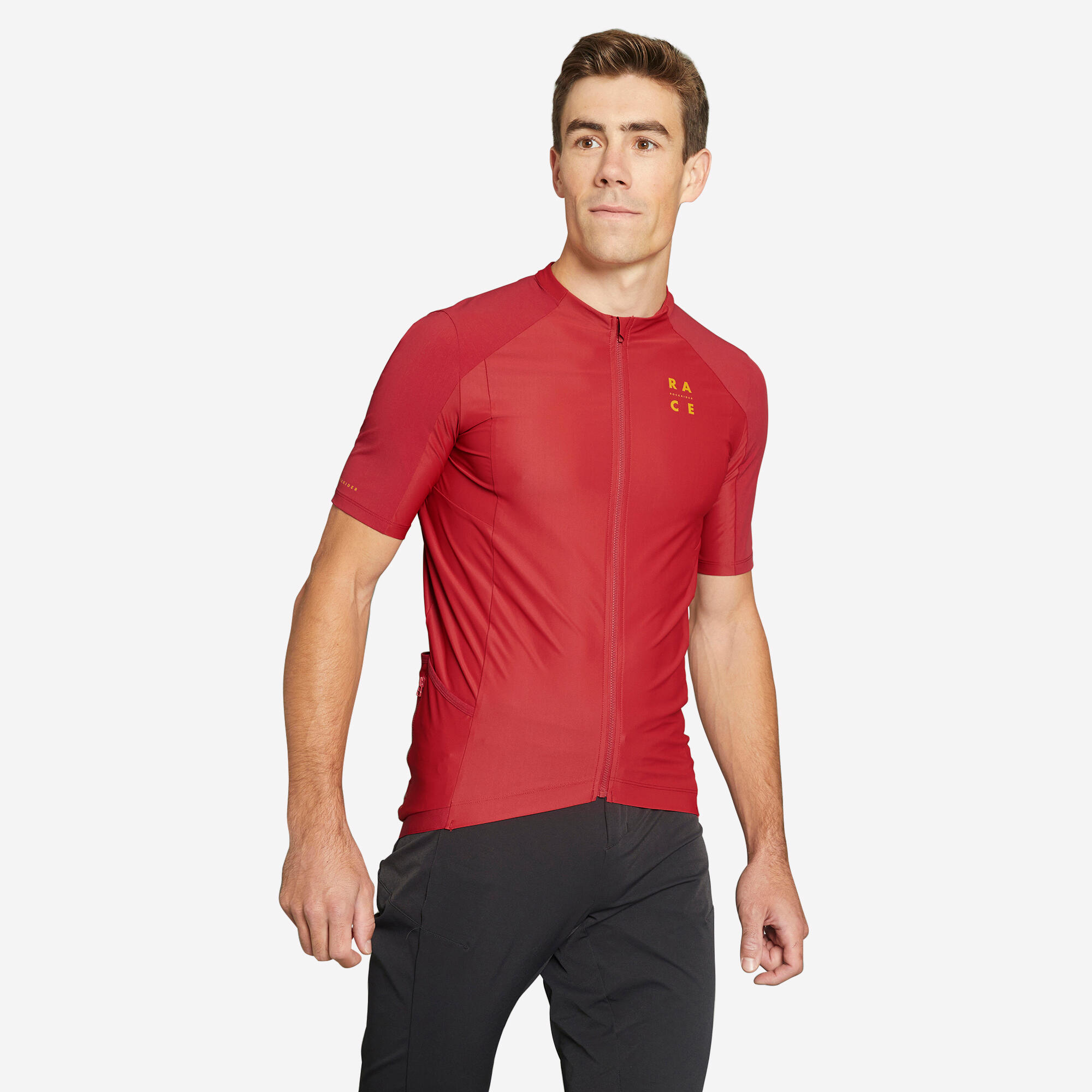 ROCKRIDER Short-Sleeved Mountain Bike Jersey Race 700 - Red