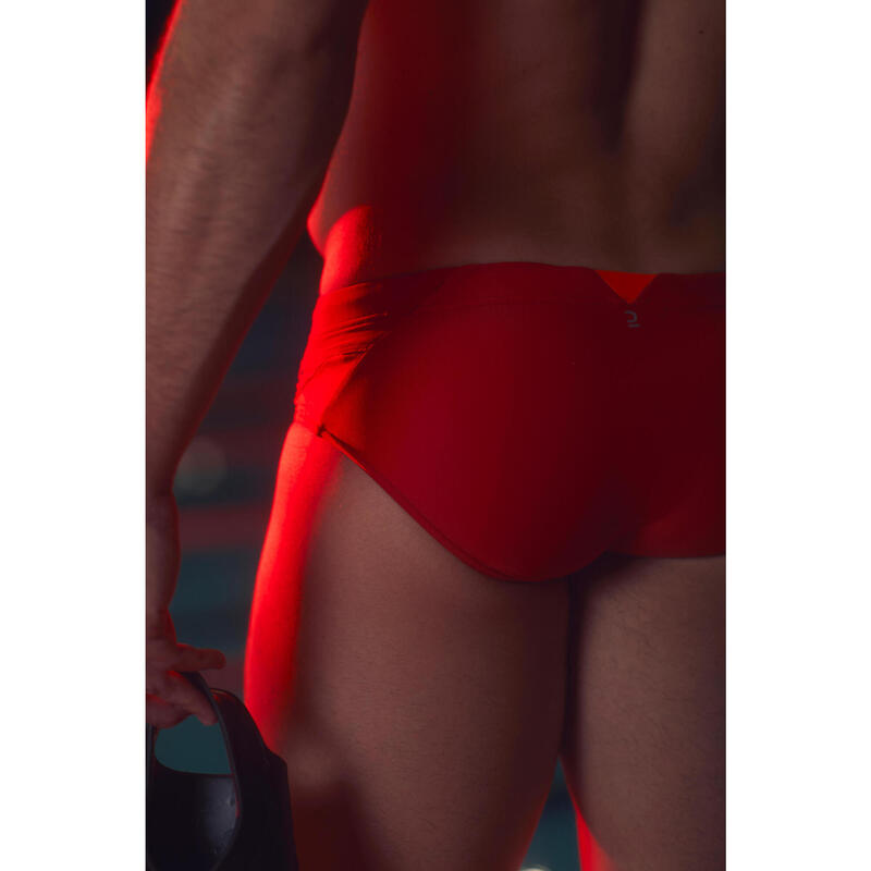 MAILLOT DE BAIN NATATION HOMME SLIP 900 YOKE ROUGE ALLCELL ROUGE ORANGE