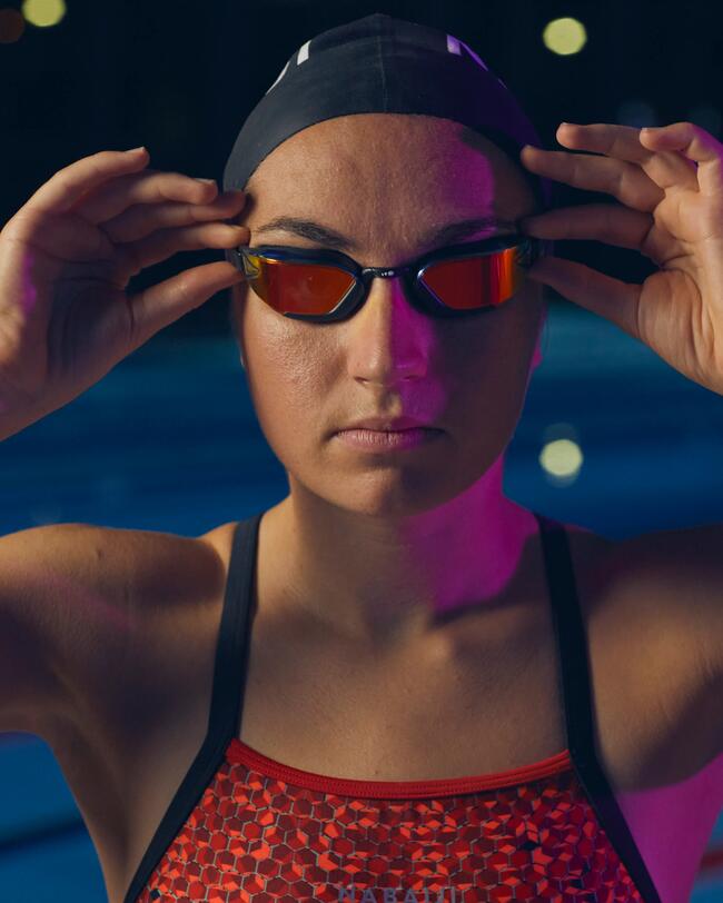 Schwimmbrille 900 B-FAST verspiegelte Gläser blau