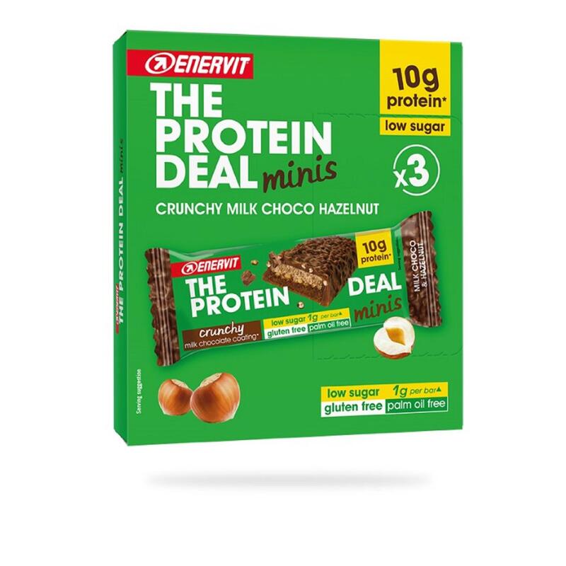 Barretta Proteica Crunchy Nocciola e Cioccolato al Latte Enervit Mini Deal x3