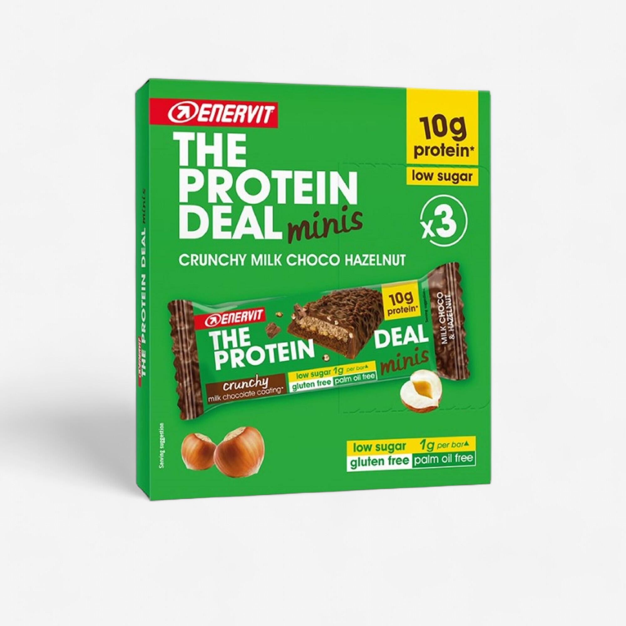 Decathlon | Barretta Proteica Crunchy Nocciola e Cioccolato al Latte Enervit Mini Deal x3 |  Enervit