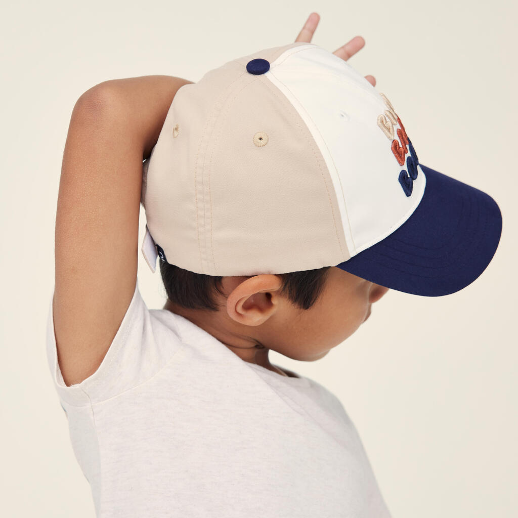 Casquette multisport ajustable bébé mixte, Beige blanc Bleu