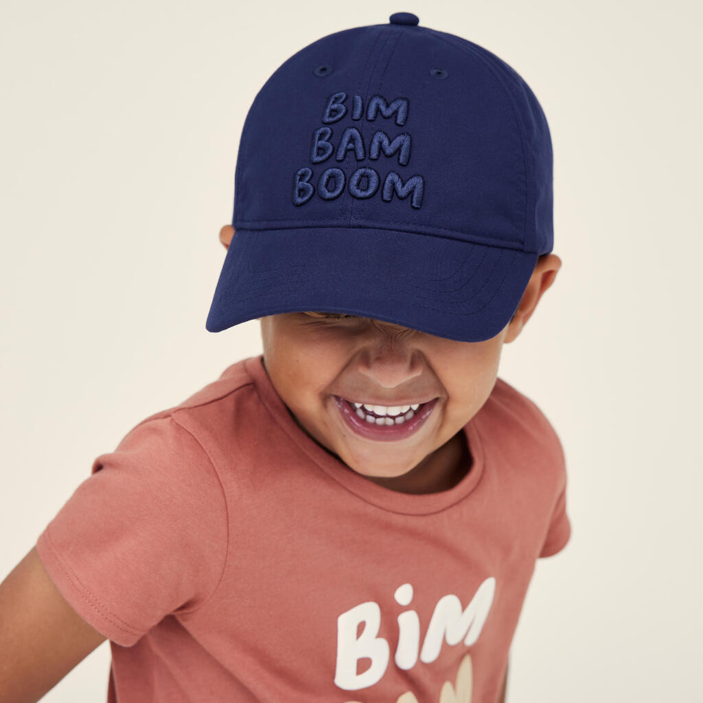 Kids' Cap 500 - Blue with Patterns