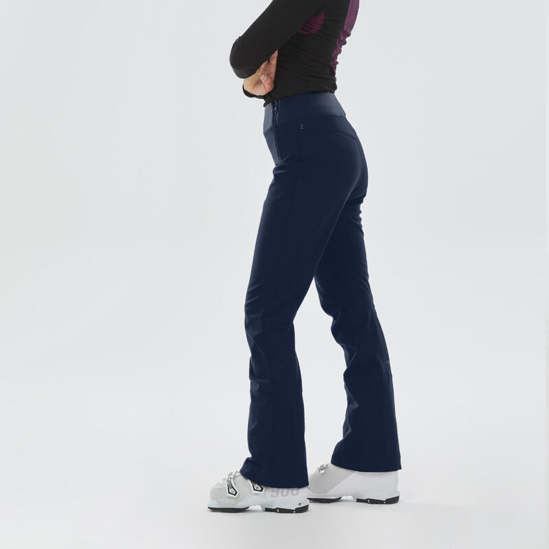 Pantalon de ski chaud et ajusté femme, 500 bleu marine