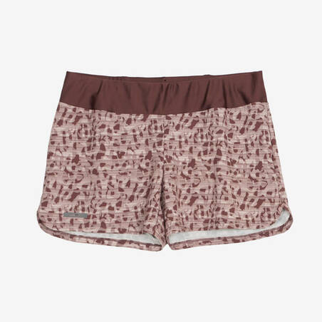 Women's printed running shorts Dry - brown