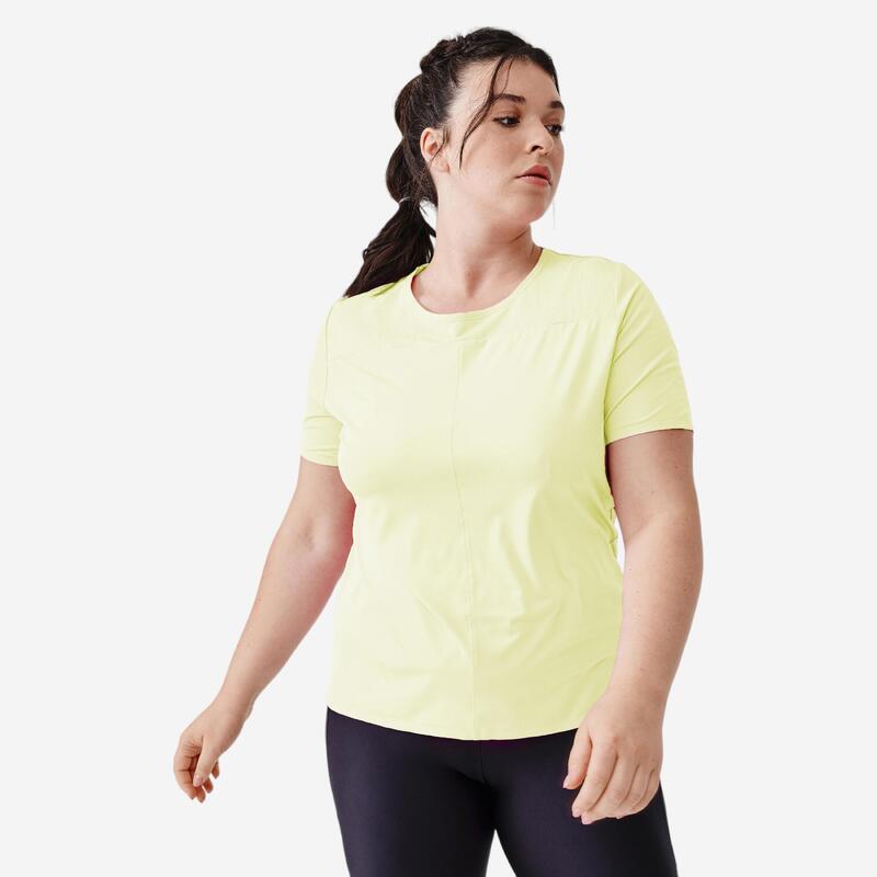 Laufshirt kurzarm Damen atmungsaktiv - Dry+ Breath neongelb