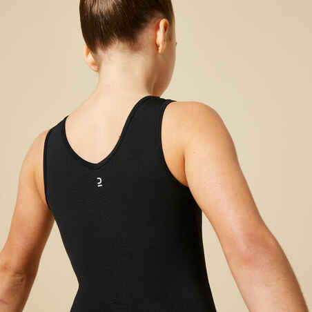 Maillot Gimnasia sin Manga Básico Niña Negro