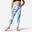 Legging gym taille haute Fille -imprimé bleu