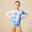 Girls' Long-Sleeved Gym Leotard with Rhinestones JML 980 - Blue Print