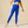 Leggings Gimnasia 580 Niña Azul Lentejuelas Sin Costuras Cinturilla