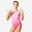 Dívčí gymnastický dres 500 bez rukávů růžový