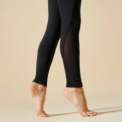 Girls' Sequin Gymnastics Leggings - Black