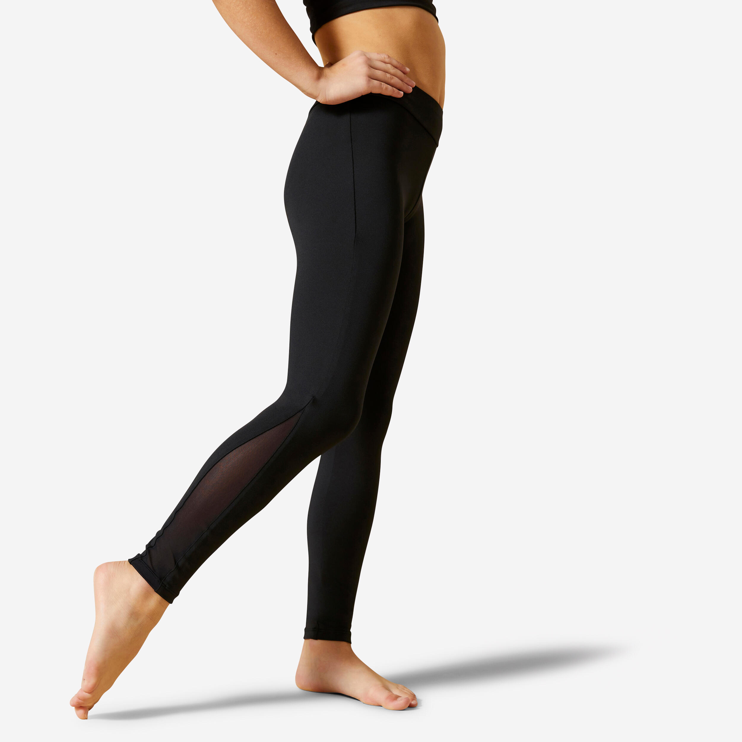 LEGGINGS DA PALESTRA BAMBINA NERO 500