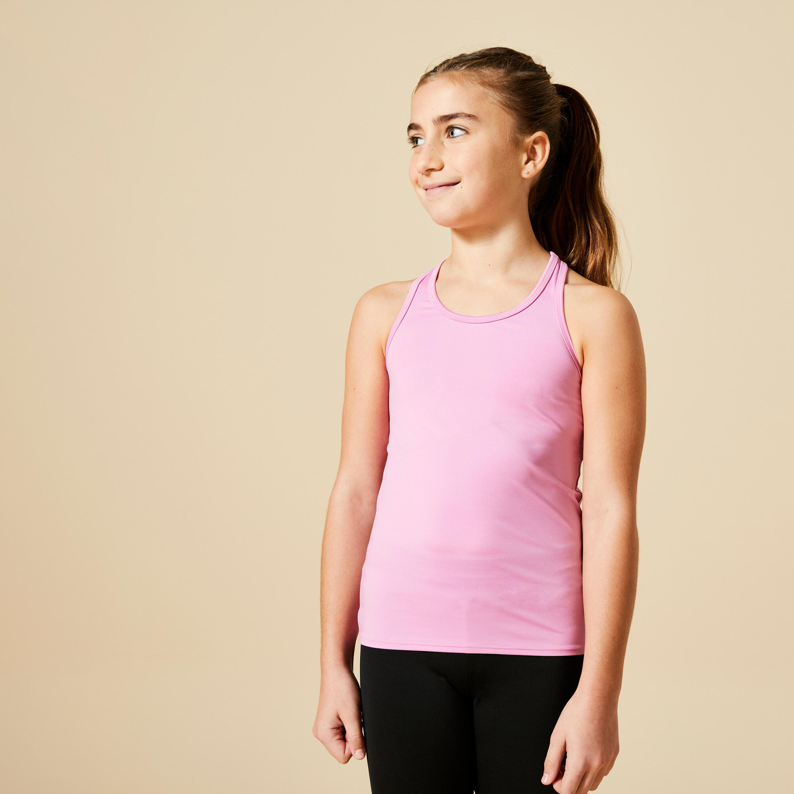 Girls' Racer Back Gym Tank Top My Top - Lilac 1/6