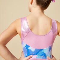 Triko bez rukava za gimnastiku za devojčice roze sa šljokicama 