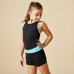 Monoshort de gimnasia niña azul 