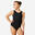 Body bambina ginnastica 540 senza maniche nero-blu con strass