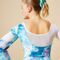 Girls' Gym Long-Sleeved Rhinestone Leotard JML 980 - Green Print