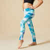 Girls' High-Waisted Gymnastics Leggings - Turquoise