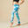 Turnlegging met hoge taille voor meisjes met turquoise print