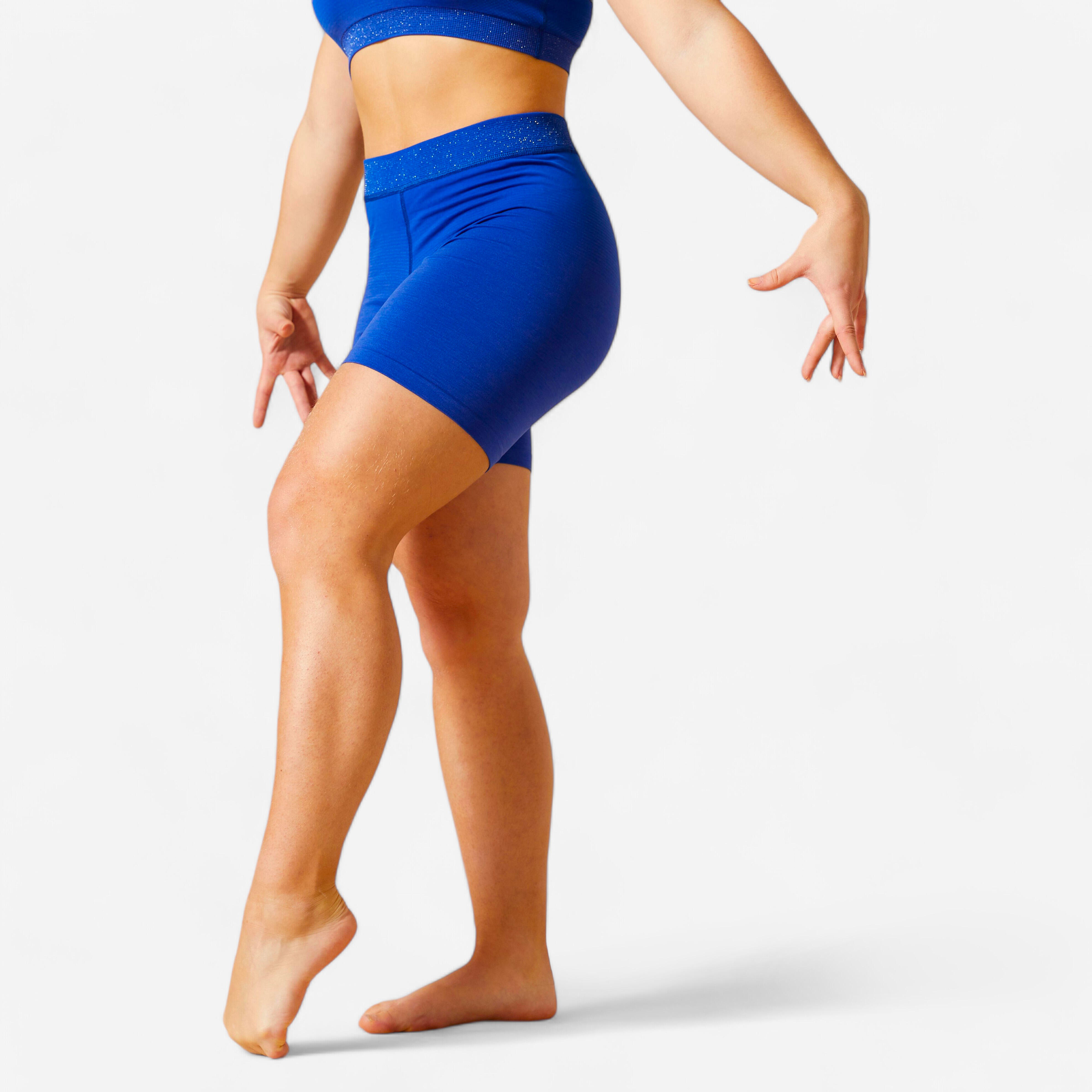DOMYOS Dievčenské cyklolegíny 580 čierno-modré 160-166 cm