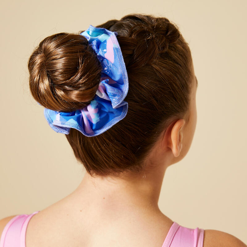 Scrunchie voor turnen dessin blauw