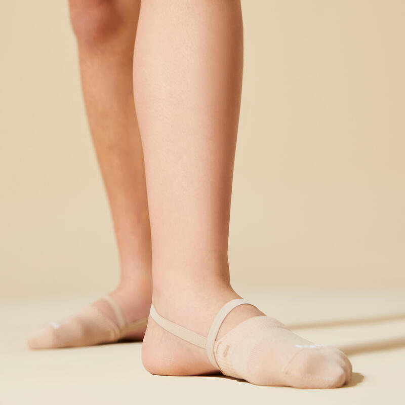 Pološpičkové ponožky na moderní gymnastiku béžové