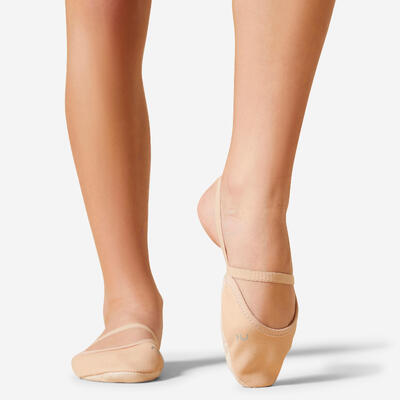Demi-pointes voor ritmische gymnastiek microvezel beige